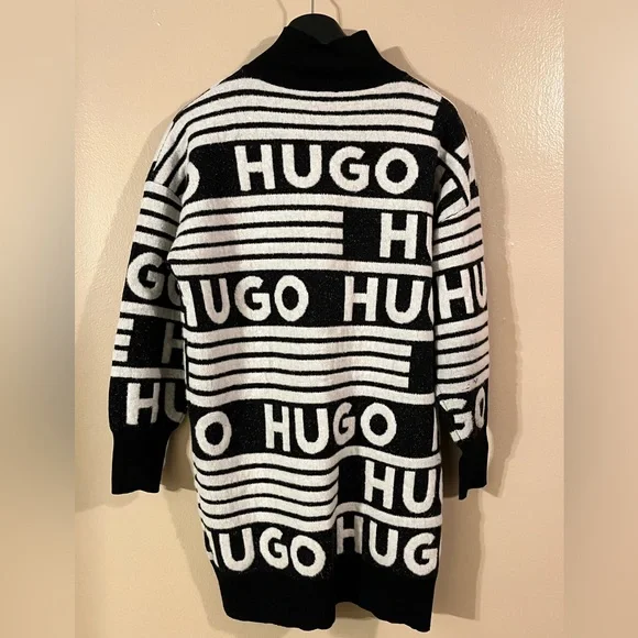 HUGO Boss Sisminy Logo-Jacquard Knit Dress size Medium